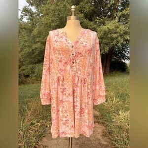 Wonderly Pink Floral Long Sleeve Dress